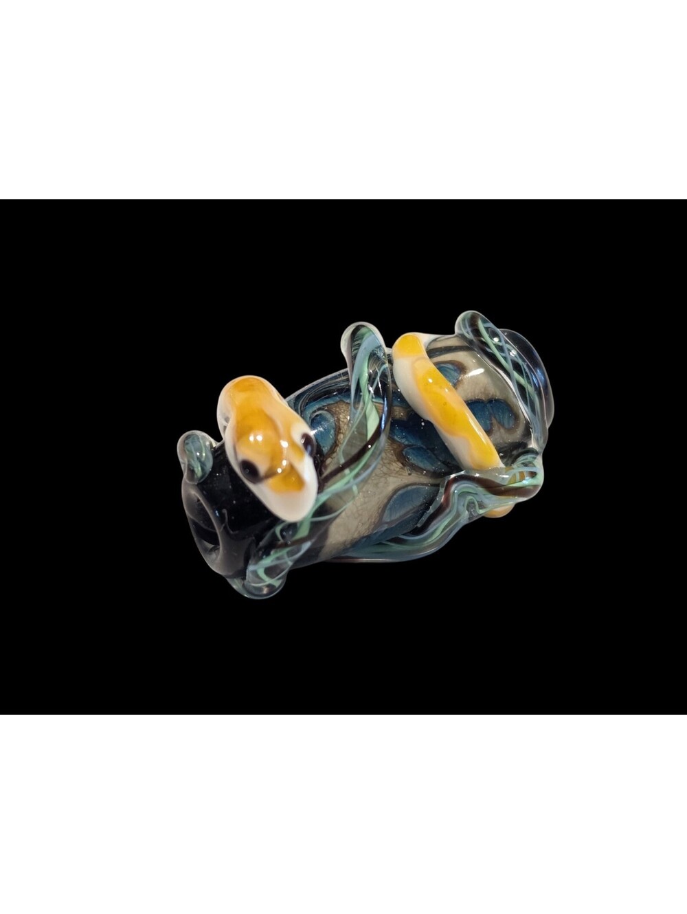 Artisan Lampwork Glass Focal Bead 35mm 3D Sculptural Snake Serpent Reptile Art